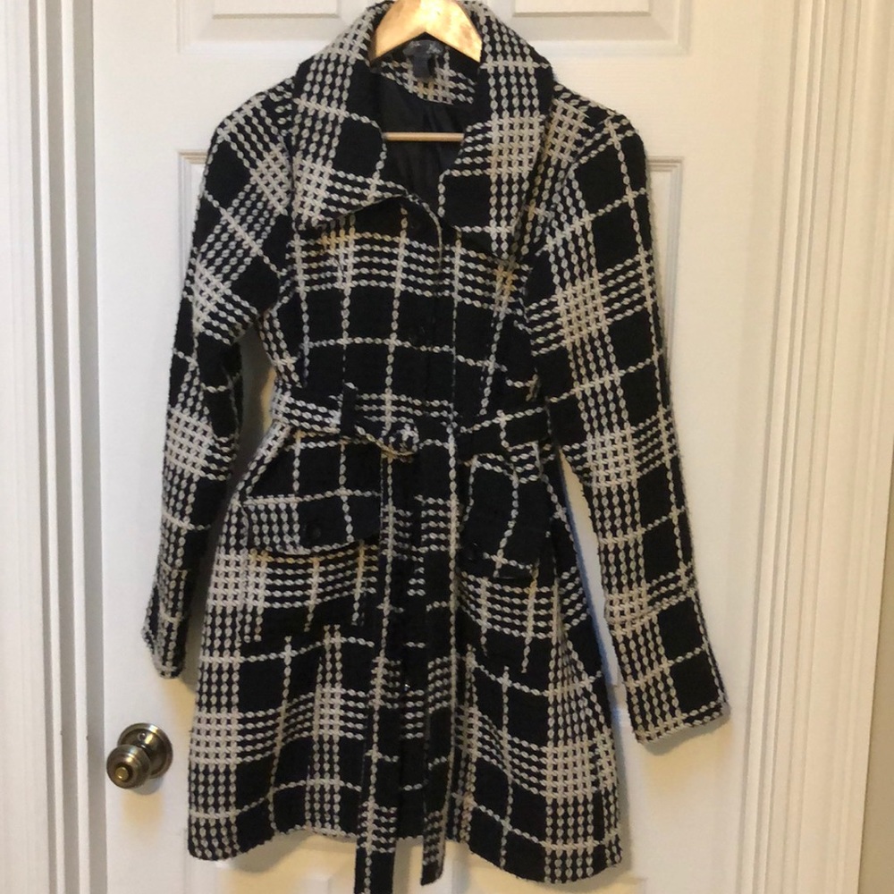Long black and white coat